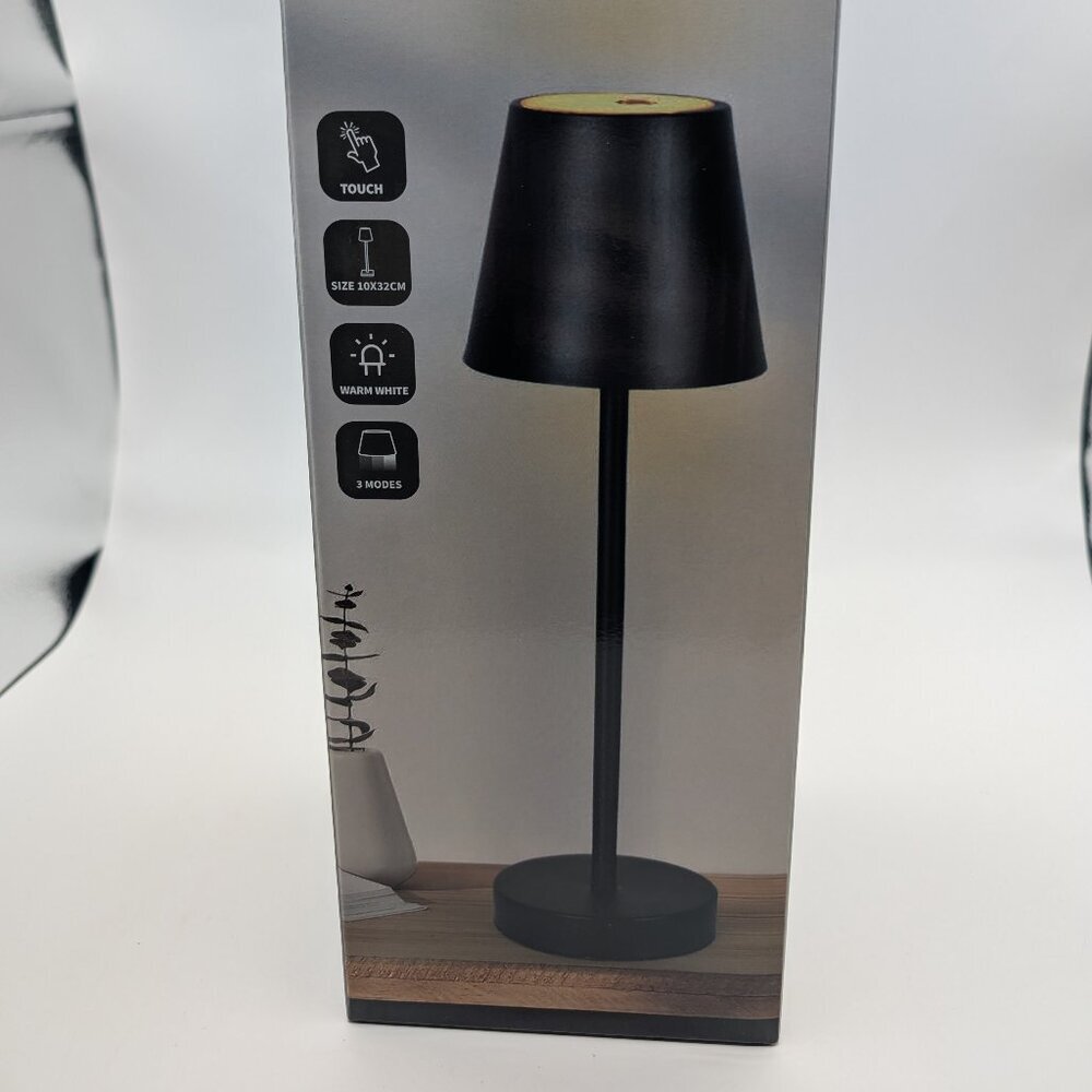 Cordless LED Table Desk Lamp Touch Sensor Dimmable Modern Silver 10x32cm - NEW